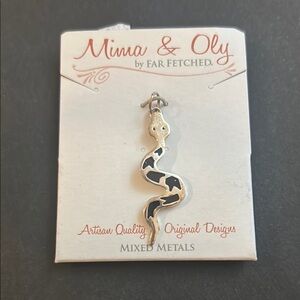 Silver and Black Snake Pendant